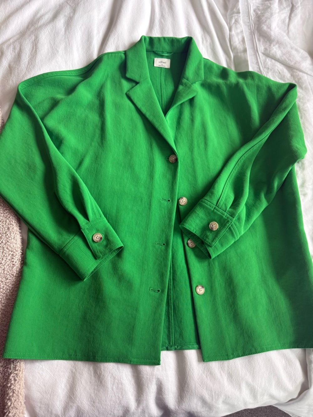 Wilfred Vibrant Green Button-Down Shirt